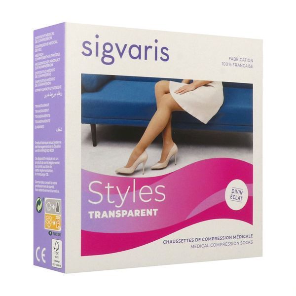 Sigvaris Styles Transparant Classe 2 B120 Chaussette Medium Normal 2