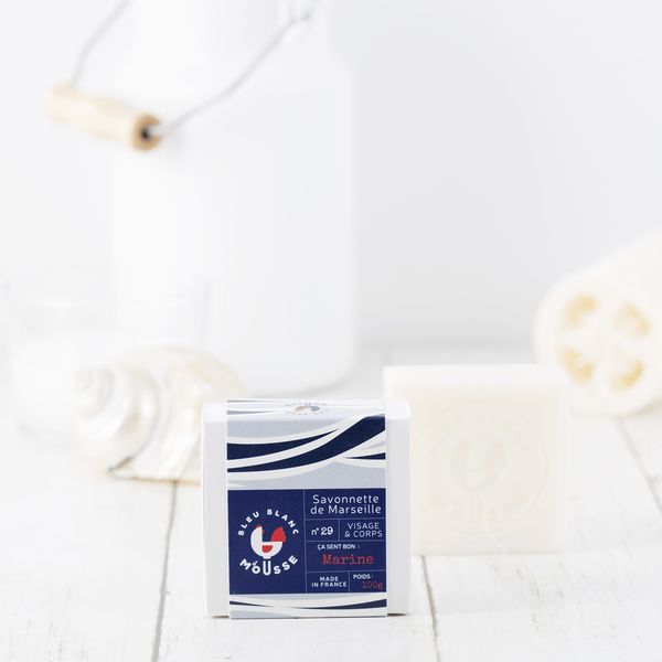 Bleu Blanc Mousse Savon Lait d'ânesse Marine Bio