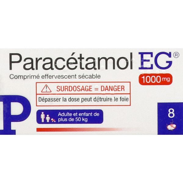 Paracetamol Eg 1 000 Mg Comprimes Effervescents Secables B/8