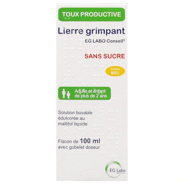 Lierre Grimpant Eg Labo Sans Sucre Solution Buvable Edulcoree Au Maltitol Liquide 1 Flacon En Verre Brun De 100 Ml Avec Gobelet Doseur Polypropylene