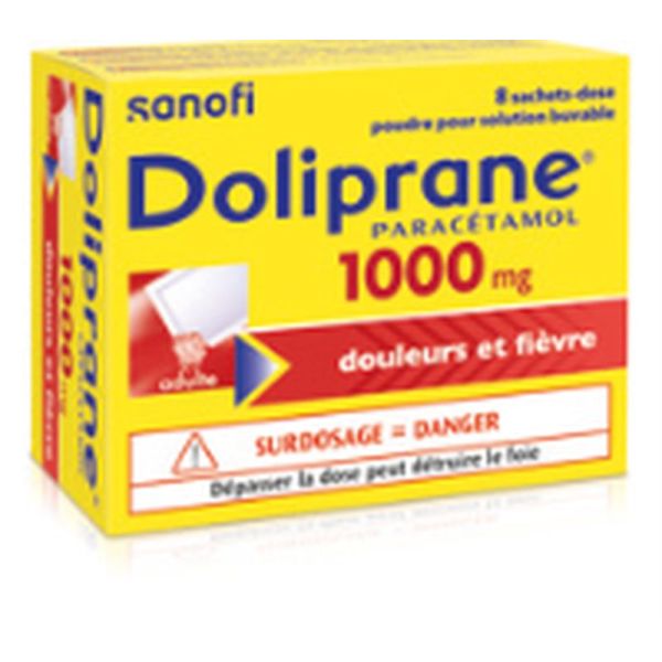 Doliprane 1 000 Mg (Paracetamol) Poudre Pour Solution Buvable En Sachet-Dose B/8