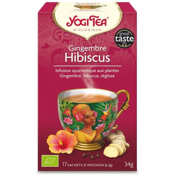 Yogi Tea Gingembre hibiscus BIO - 17 infusettes