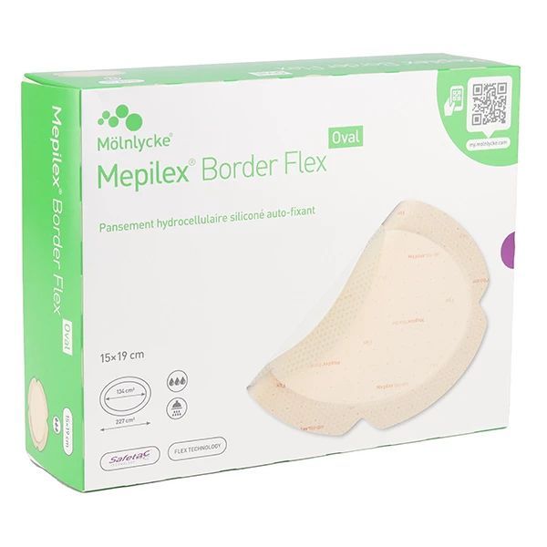 MEPILEX BORDER FLEX OVAL PANSEMENT BOITE 15*19 CM CHAIR 16