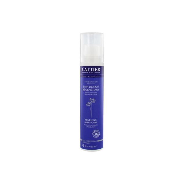 Cattier - Soin de nuit régénerant Bio - Songe fleuri - 50 ml