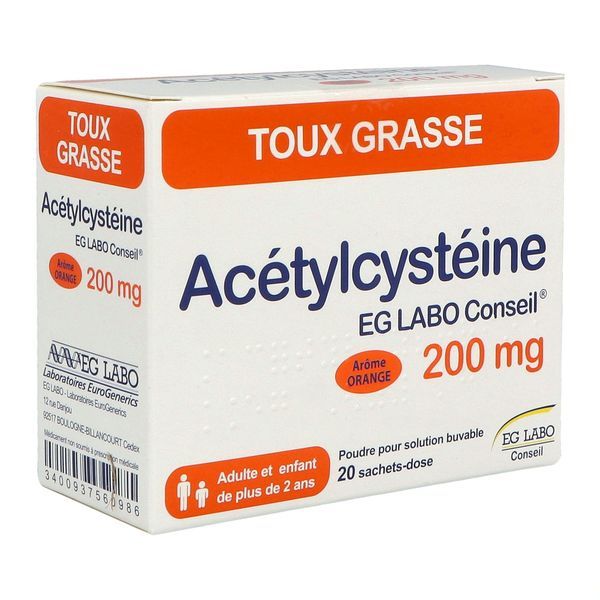 Acetylcysteine Eg 200 Mg Poudre Pour Solution Buvable En Sachet-Dose B/20