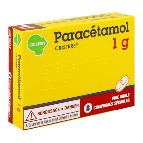 PARACETAMOL CRISTERS 1 g comprimés sécables B/8