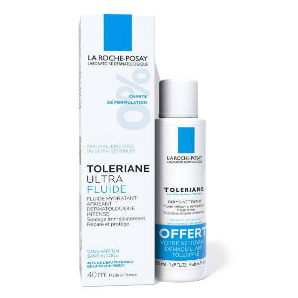 Toleriane Ultra Fluide hydratant apaisant intense + Nettoyant démaquillant offert