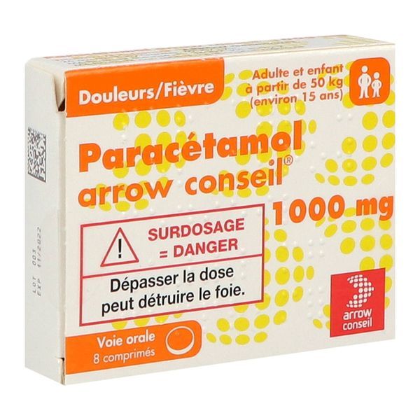 Paracetamol Arrow Conseil 1000 Mg Comprime B/8