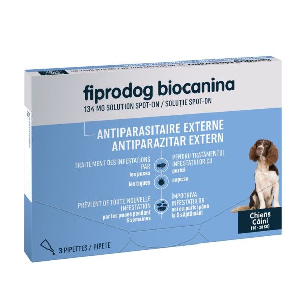 Fiprodog 134Mg Solution Spot-On Pour Chiens Moyens Pipette 1,34 Ml 3