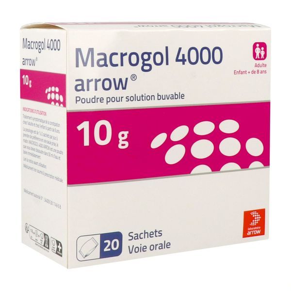 Macrogol 4000 Arrow 10 G Poudre Pour Solution Buvable En Sachet B/20