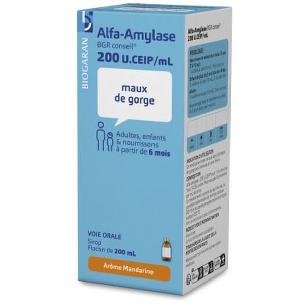 ALFA-AMYLASE BGR CONSEIL 200 U.CEIP/ml, sirop