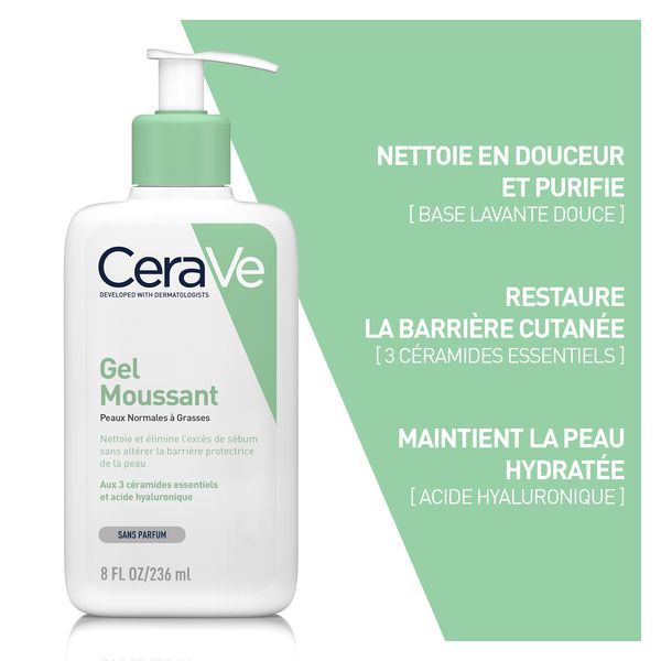 Lot Gel Moussant 236ml + Crème Hydratante Visage 52ml + Tote bag offert