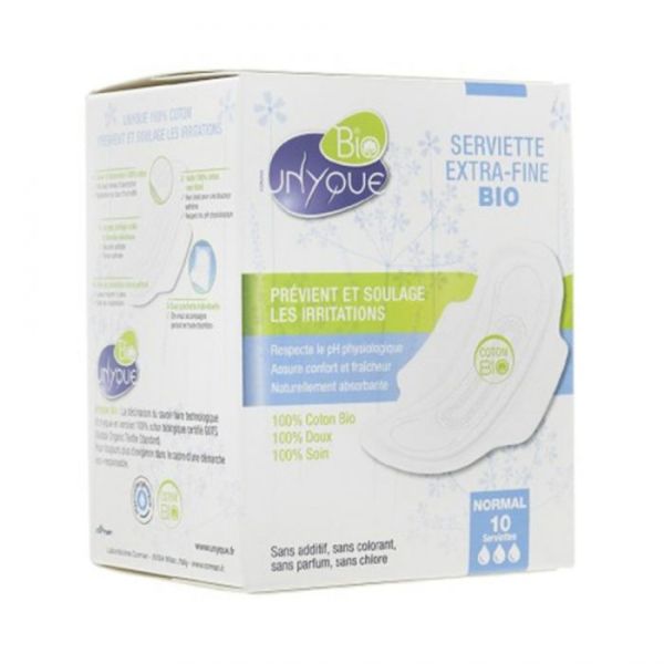 Unyque Bio Serviettes Normal Extra-Fine Par 10