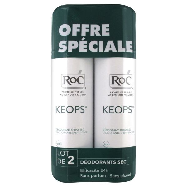 RoC Keops Spray Déodorant Sec Lot de 2 x 150 ml