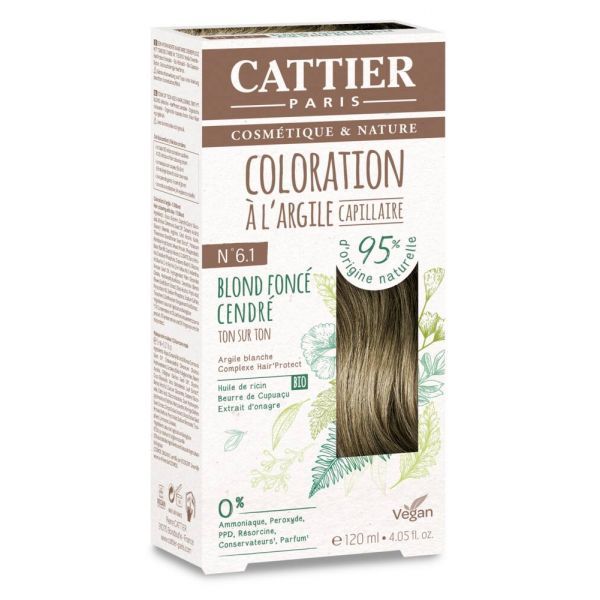 Cattier Teinture 6.1 Blond foncÃ© cendrÃ© - 120 ml