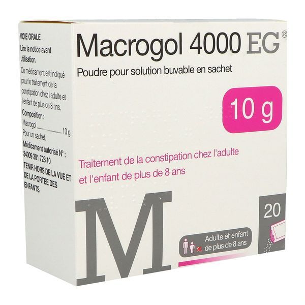 Macrogol 4000 Eg 10 G Poudre Pour Solution Buvable En Sachet B/20