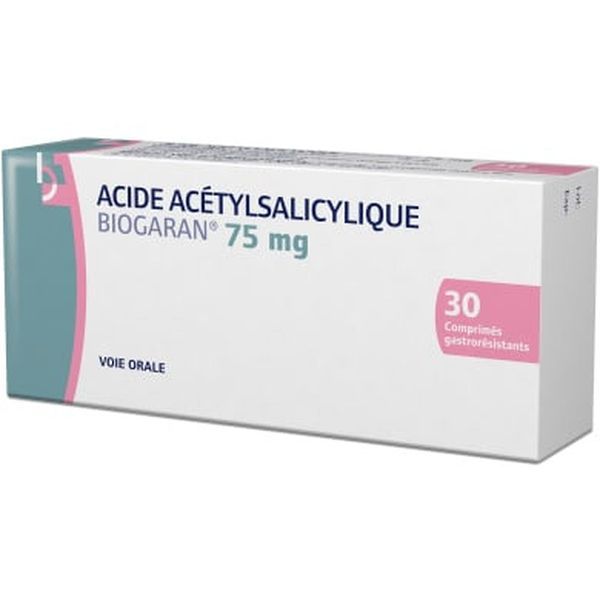 ACIDE ACETYLSALICYLIQUE BIOGARAN 75 mg comprimes gastro-resistants B/30