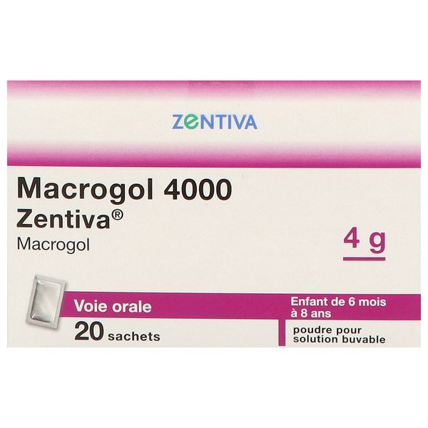 MACROGOL 4000 ZENTIVA 4 g poudre pour solution buvable en sachet B/20