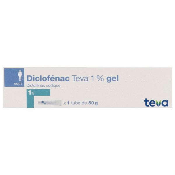 DICLOFENAC TEVA 1 % gel 50 g en tube