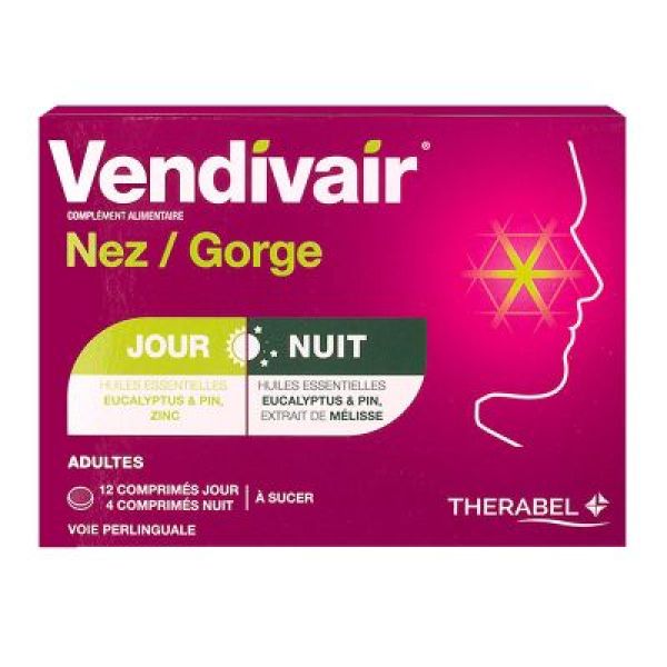 Therabel Vendivair Nez/Gorge Jour et Nuit 16 Comprimés