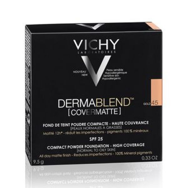 Vichy Dermablend Covermatte Poudre Compacte Haute Couvrance Teintee N 45 9,5 G 1