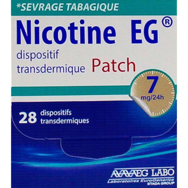 Nicotine Eg 7 Mg/24 H Dispositif Transdermique Dispositif Transdermique En Sachet (Papier/Aluminium/Polyamide/Polyacrylonitrile) B/28