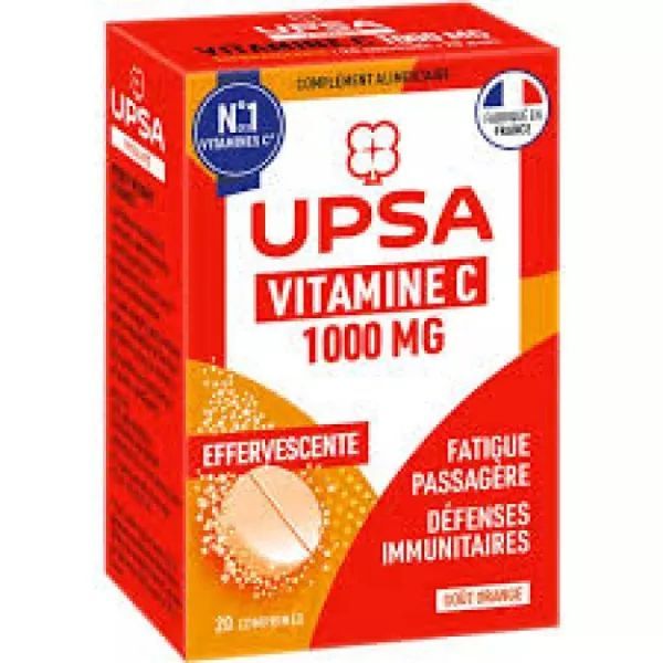 Upsa Vitamine C 1000Mg - 2 Tubes De 10 Comprimes Effervescents Boite 58*31*85 Mm 20