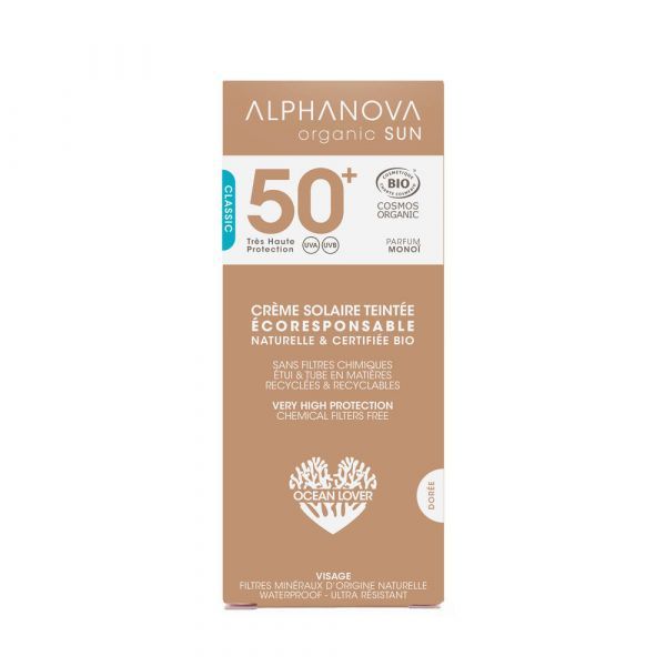 Alphanova Crème solaire teintée médium 50+ BIO - 50 g