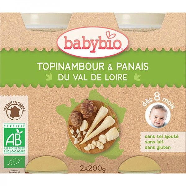 Babybio - Petits Pots Menu Topinambour Panais BIO - dès 8 mois - 2x200g