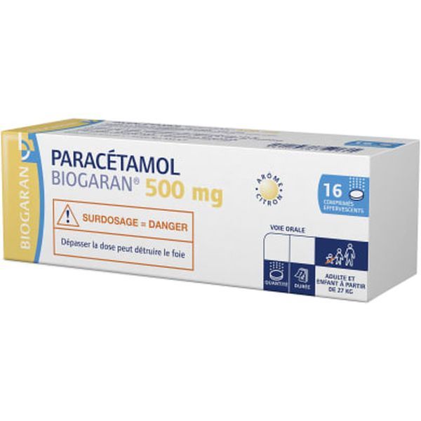 Paracetamol Biogaran 500 Mg Comprimes Effervescents B/16