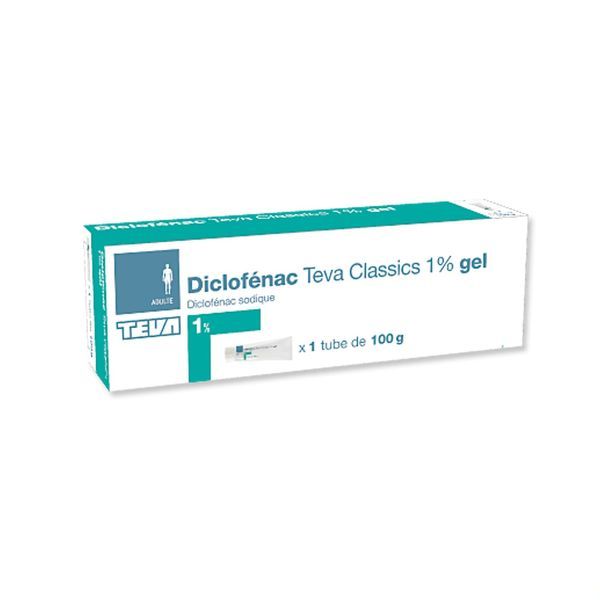 DICLOFENAC TEVA CLASSICS 1 % gel 100 g en tube