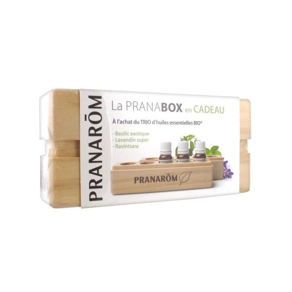 Pranarom Pranabox trio d'huiles essentielles Bio BASILIC LAVANDIN RAVINTSARA