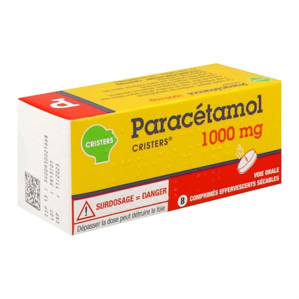 Paracetamol Cristers 1000 Mg Comprimes Effervescents Secables En Tube B/8