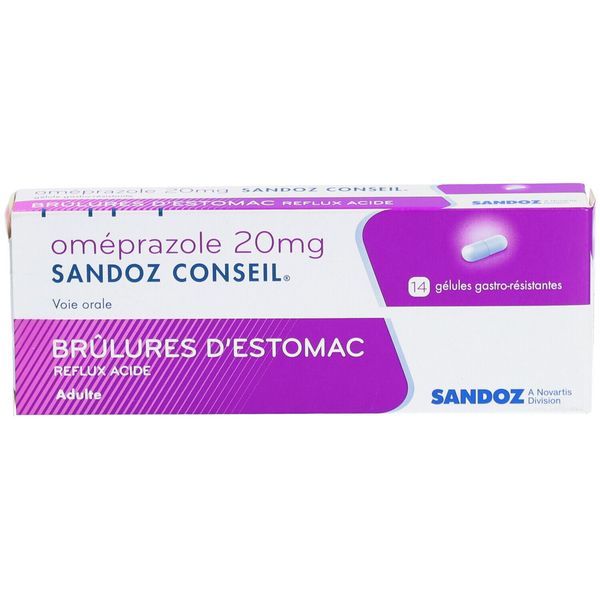 Omeprazole Sandoz Conseil 20 Mg Gelule Gastro-Resistante B/14