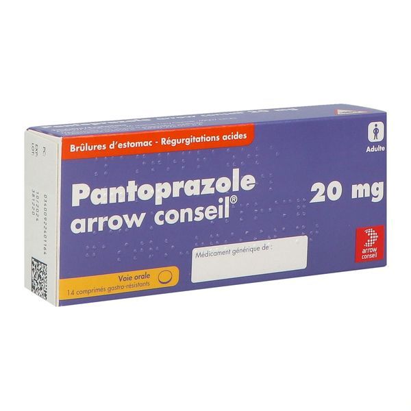 Pantoprazole Arrow Conseil 20 Mg Comprime Gastro-Resistant B/14