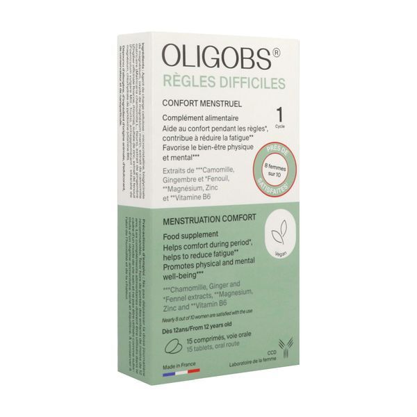 OLIGOBS REGLES DIFFICILES - COMPRIMES SECABLES COMPRIME BOITE 15