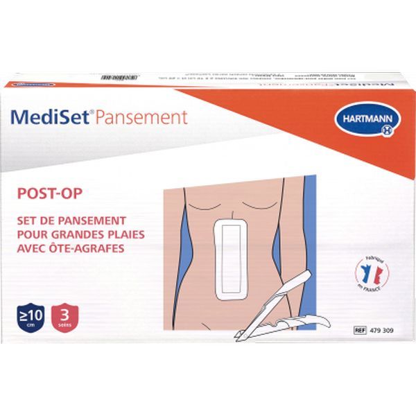 Mediset Pansement Post Op Plaies > 10 Cm Avec Otes Agrafes 3 Soins 1