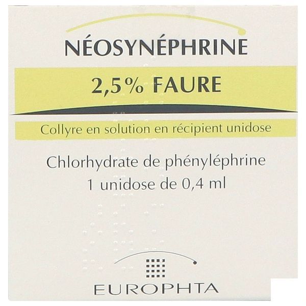 Neosynephrine 2,5 % Faure Collyre En Solution En Recipient Unidose 1 Recipient(S) Unidose(S) Polyethylene Basse Densite (Pebd) De 0,4 Ml