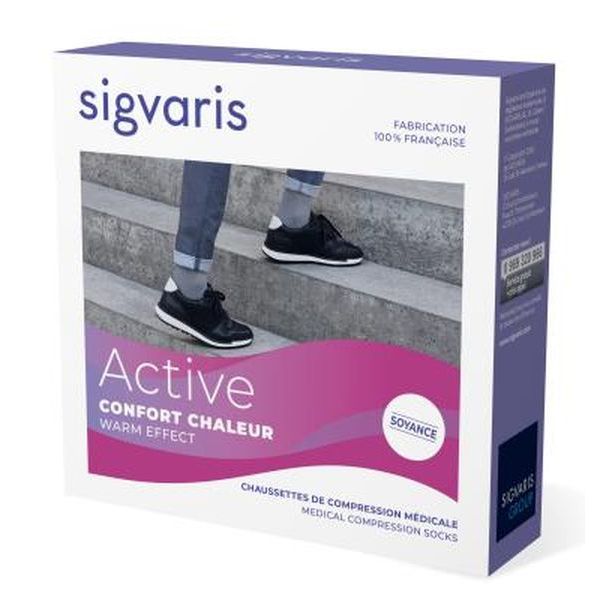 Sigvaris Active Confort Chaud Classe 2 Chaussette Noir Medium Normal 2