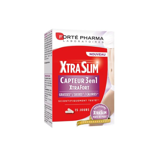 FORTE PHARMA XTRASLIM CAPTEUR 3 EN 1 BOITE DE 60 GELULES PRESENTOIR DE 12 UNITES