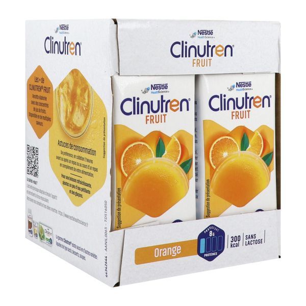 CLINUTREN FRUIT ORANGE BOISSON HYPERCALORIQUE BRIQUETTE 200 ML 4