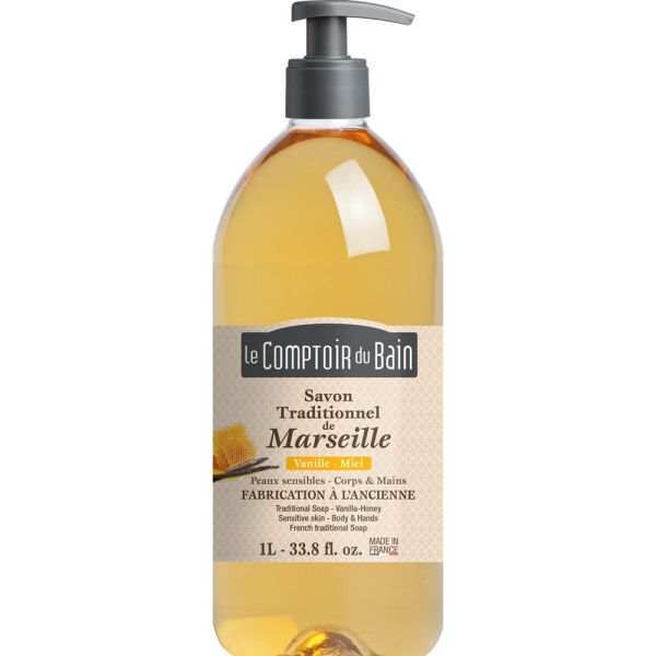 Le Comptoir Du Bain Lcb Savon Traditionnel De Marseille Vanille-Miel Gel Flacon 1 L 1