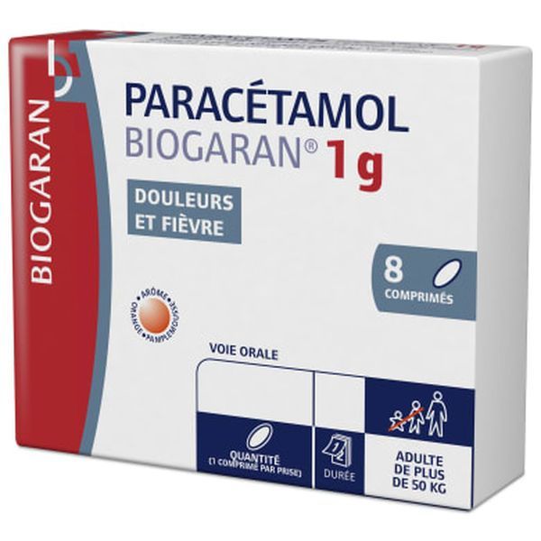 PARACETAMOL BIOGARAN 1 g comprimés B/8