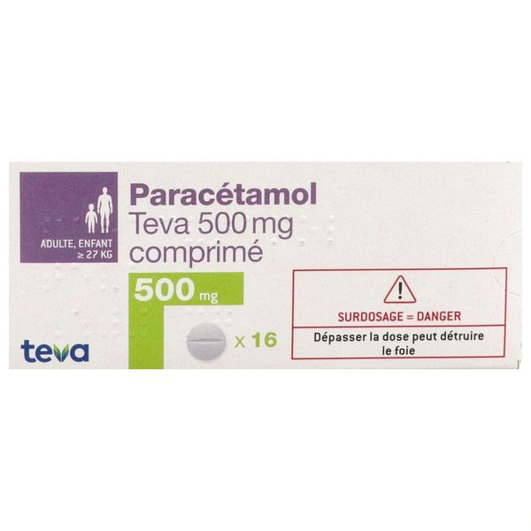 PARACETAMOL TEVA 500 mg comprimés B/16