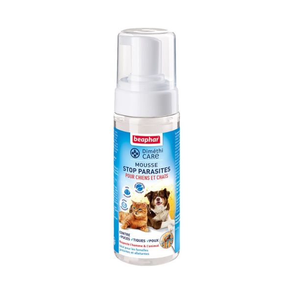 Dimethicare Stop Parasites Mousse Chiens Chats Au Dimethicone Flacon 150 Ml 1