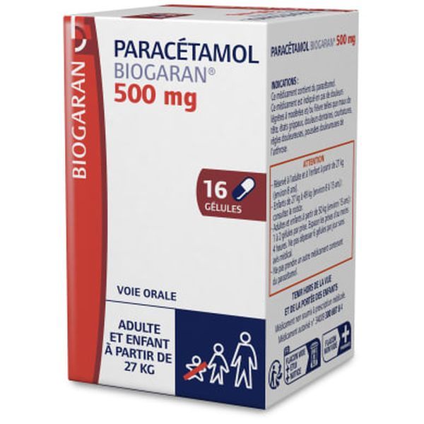 Paracetamol Biogaran 500 Mg Gelules En Flacon B/16