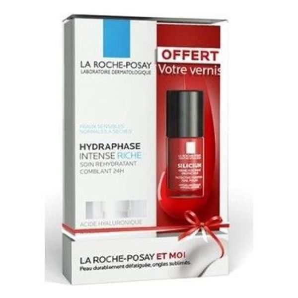 Coffret hydraphase crème riche + vernis silicium 6ml offert