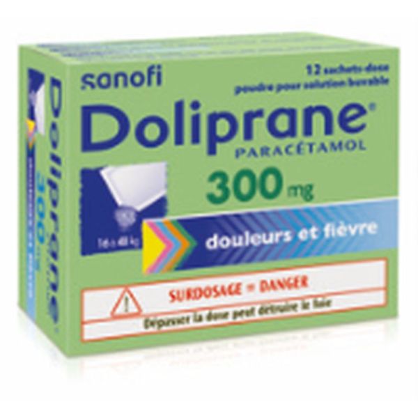 Doliprane 300 Mg (Paracetamol) Poudre Pour Solution Buvable En Sachets-Dose B/12