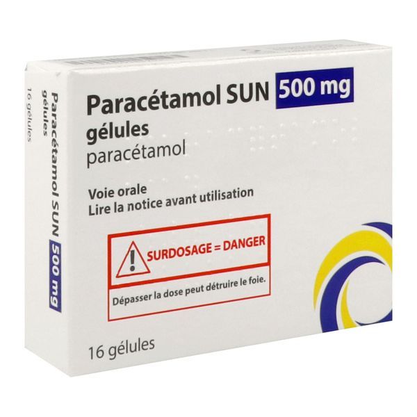 PARACETAMOL RANBAXY 500 mg gélules B/16