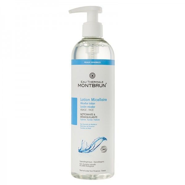 Eau Thermale Montbrun - Lotion micellaire nettoyante et démaquillante BIO - flacon 400 ml